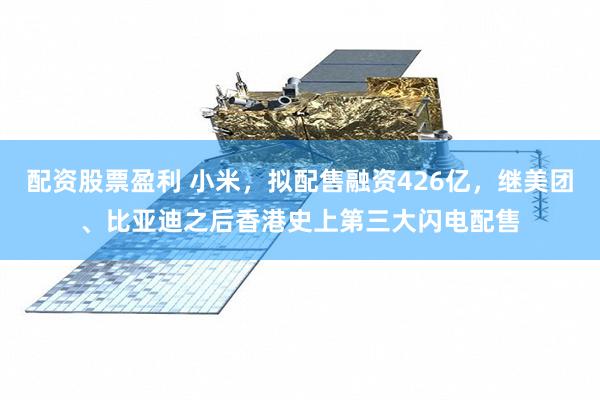配资股票盈利 小米，拟配售融资426亿，继美团、比亚迪之后香港史上第三大闪电配售