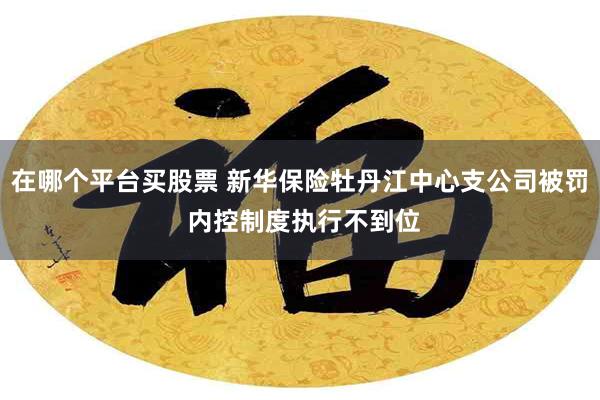 在哪个平台买股票 新华保险牡丹江中心支公司被罚 内控制度执行不到位