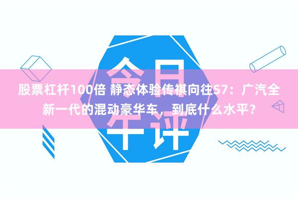 股票杠杆100倍 静态体验传祺向往S7：广汽全新一代的混动豪华车，到底什么水平？