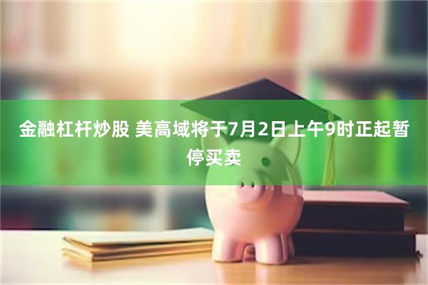 金融杠杆炒股 美高域将于7月2日上午9时正起暂停买卖