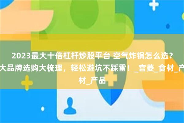 2023最大十倍杠杆炒股平台 空气炸锅怎么选？七大品牌选购大梳理，轻松避坑不踩雷！_宫菱_食材_产品