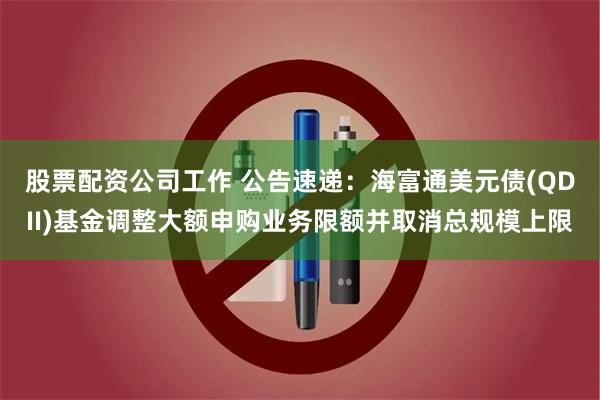 股票配资公司工作 公告速递:海富通美元债(QDII)基金调整大额申购业务限额并取消总规模上限