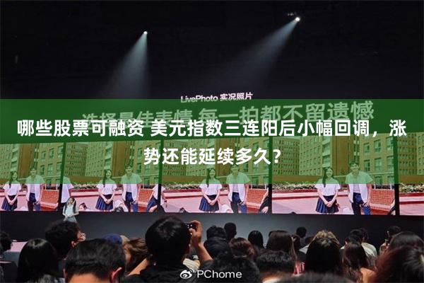 哪些股票可融资 美元指数三连阳后小幅回调，涨势还能延续多久？