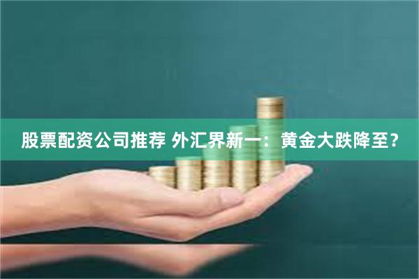 股票配资公司推荐 外汇界新一：黄金大跌降至？