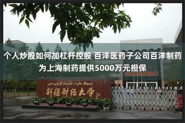个人炒股如何加杠杆控股 百洋医药子公司百洋制药为上海制药提供5000万元担保