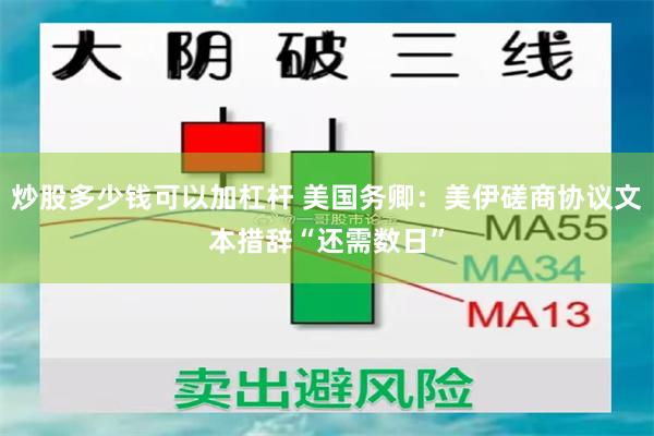 炒股多少钱可以加杠杆 美国务卿：美伊磋商协议文本措辞“还需数日”