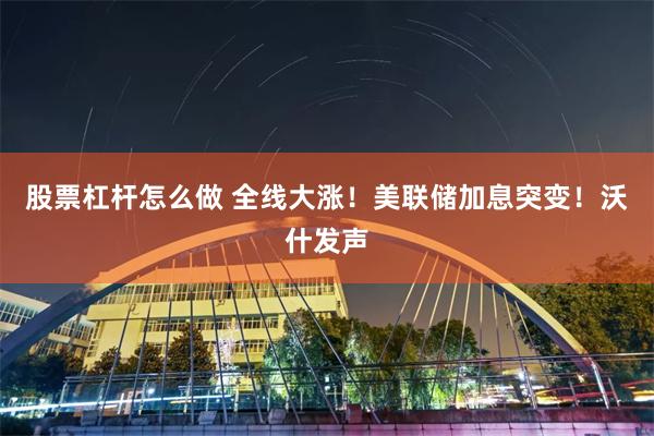 股票杠杆怎么做 全线大涨!美联储加息突变!沃什发声