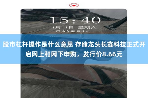 股市杠杆操作是什么意思 存储龙头长鑫科技正式开启网上和网下申购，发行价8.66元