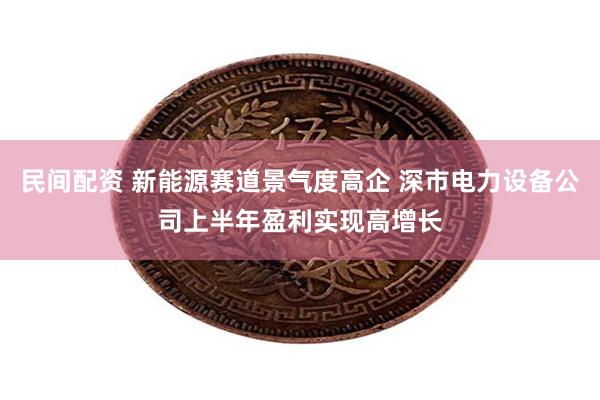 民间配资 新能源赛道景气度高企 深市电力设备公司上半年盈利实现高增长