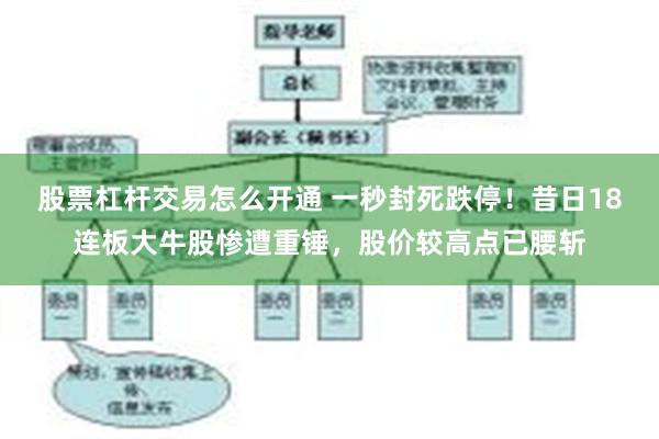 股票杠杆交易怎么开通 一秒封死跌停！昔日18连板大牛股惨遭重锤，股价较高点已腰斩