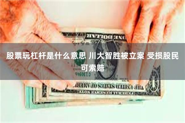 股票玩杠杆是什么意思 川大智胜被立案 受损股民可索赔