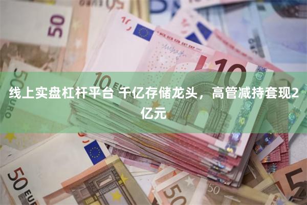 线上实盘杠杆平台 千亿存储龙头，高管减持套现2亿元